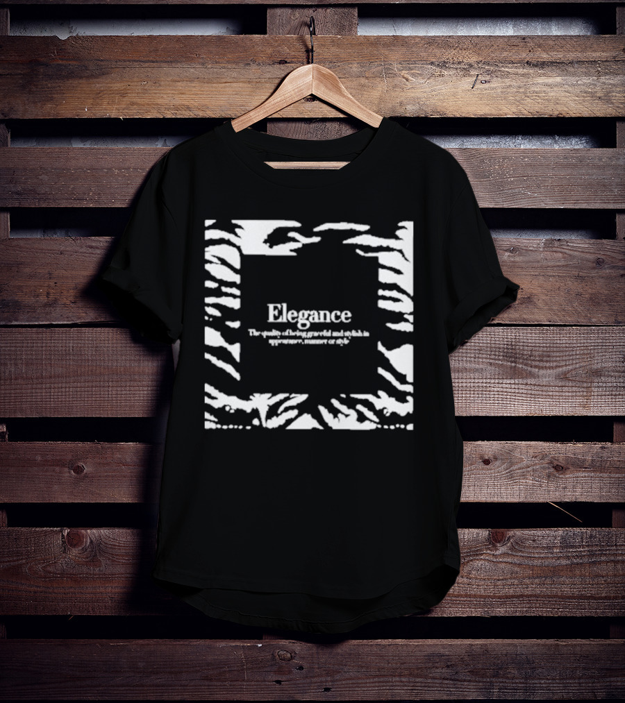 Elegance The Quality Of Being Graceful And Stylish In Appearance Manner Or Style Zebra Stripe Border T-Shirt