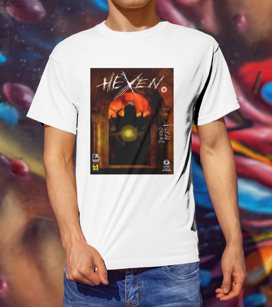 Hexen Beyond Heretic Video Game Cover Phil Spencer Wearing T-Shirt
