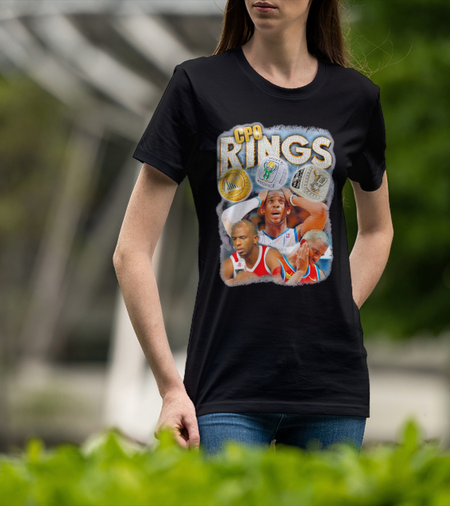 CP0 Rings Basketball Legacy With Golden State Warriors Boston Celtics And San Antonio Spurs Symbols T-Shirt