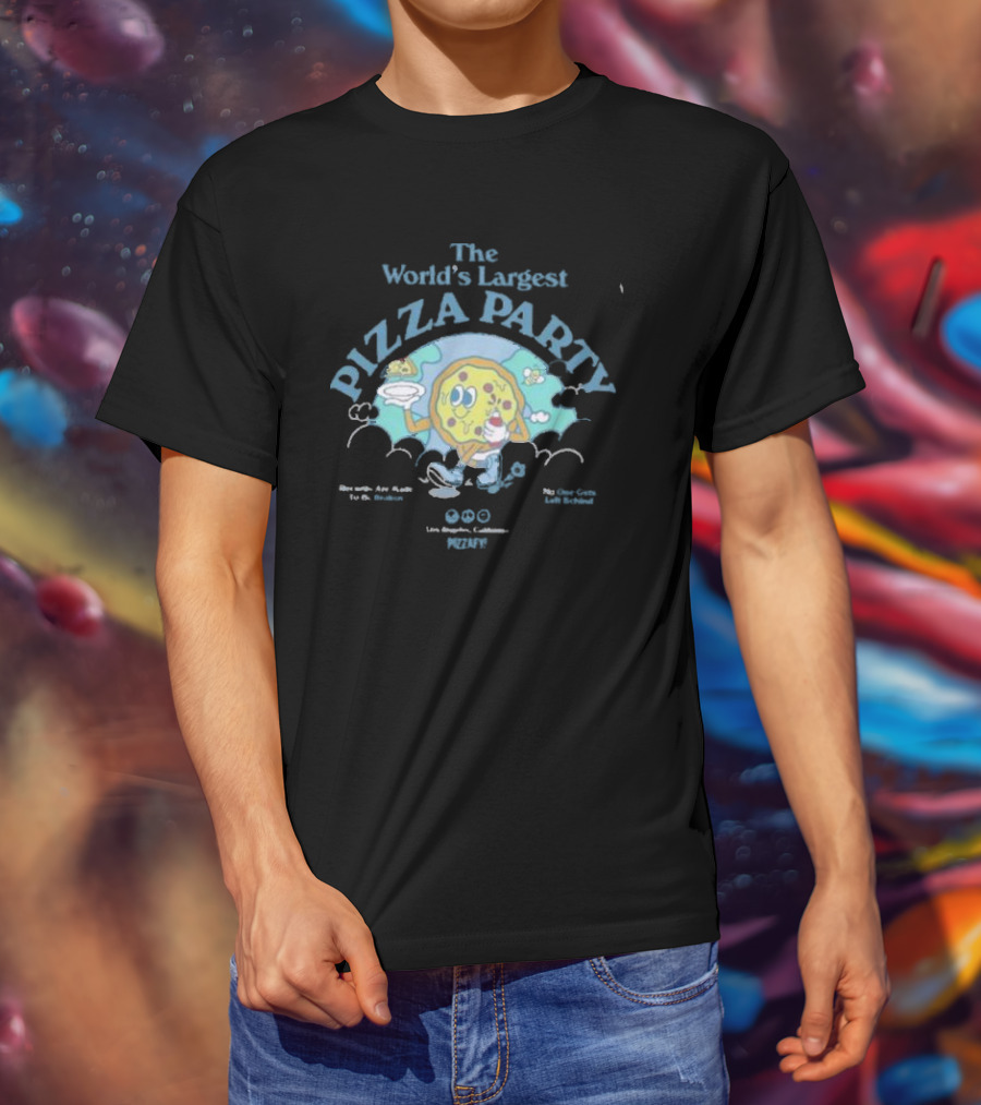 The World's Largest Pizza Party Los Angeles California Pizzafy T-Shirt