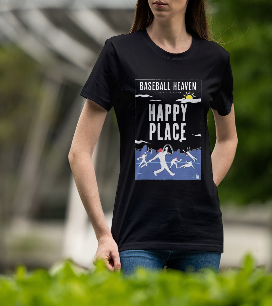 Cardinals Baseball Heaven Happy Place T-Shirt