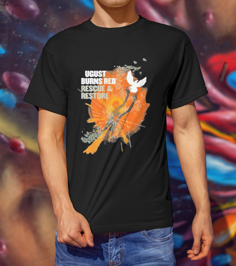 August Burns Red Rescue And Restore Album Uplifted Hands With Dove T-Shirt