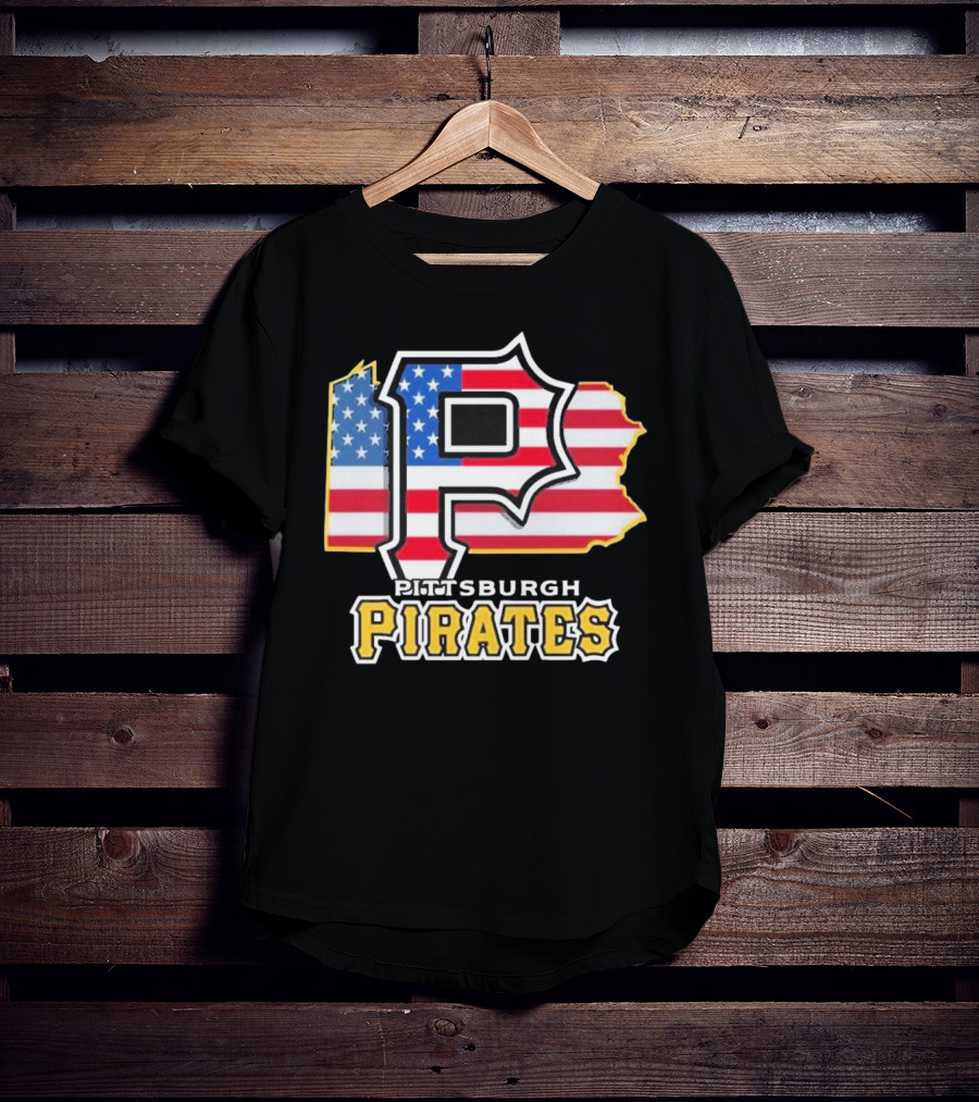 Pittsburgh Pirates American Flag Pennsylvania T-Shirt