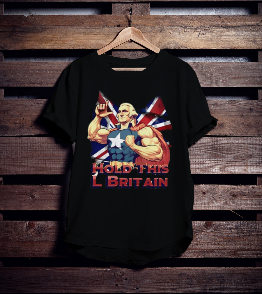Hold This L Britain Superhero Union Jack Cloaked Figure T-Shirt