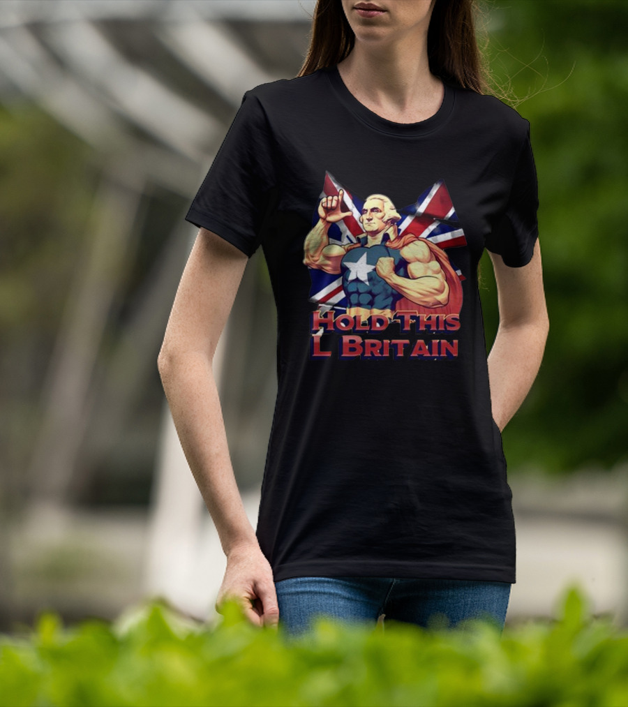 Hold This L Britain Superhero Union Jack Cloaked Figure T-Shirt