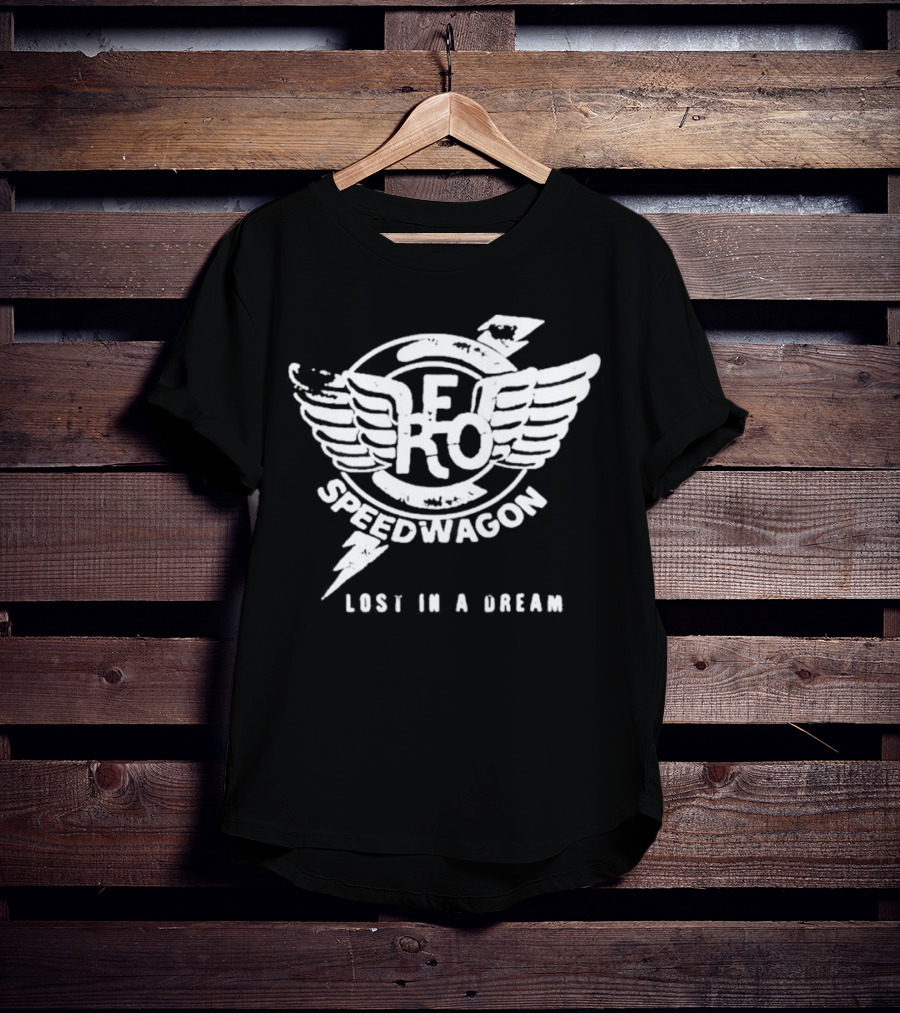 Reo Speedwagon Lost In A Dream Logo Wings And Lightning Bolt T-Shirt