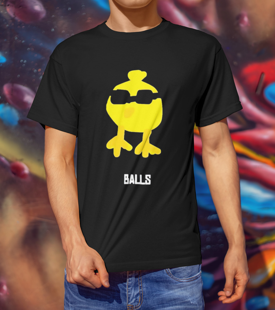 Minnow Chicken Balls Sunglasses Yellow Bird T-Shirt