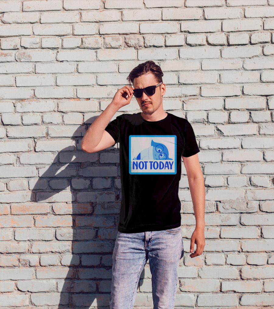 Not Today Sadness Character Blue Glasses Image T-Shirt