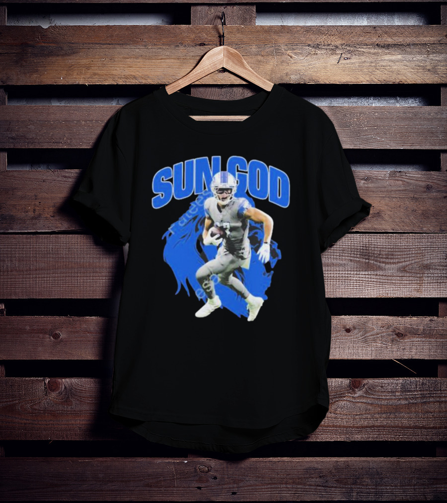 Detroit Lions Sun God Football Player T-Shirt