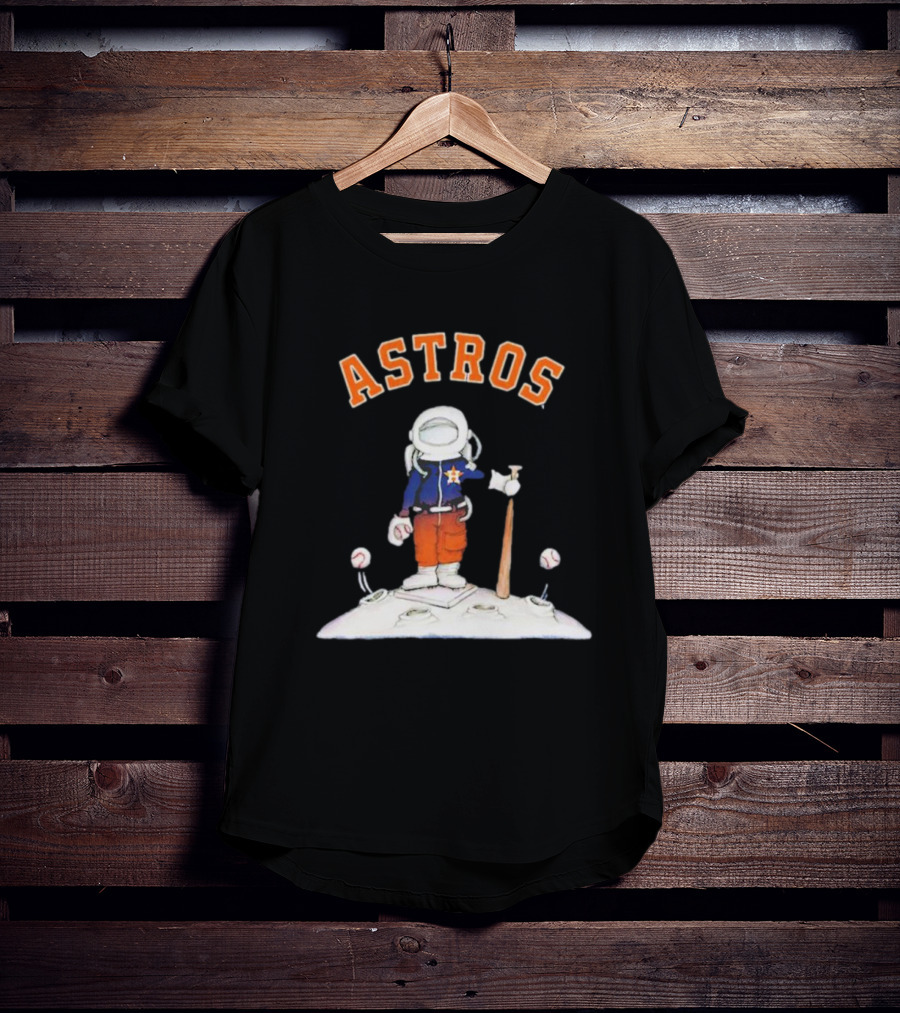 ASTROS Houston Astronaut Baseball Moon Landing T-Shirt