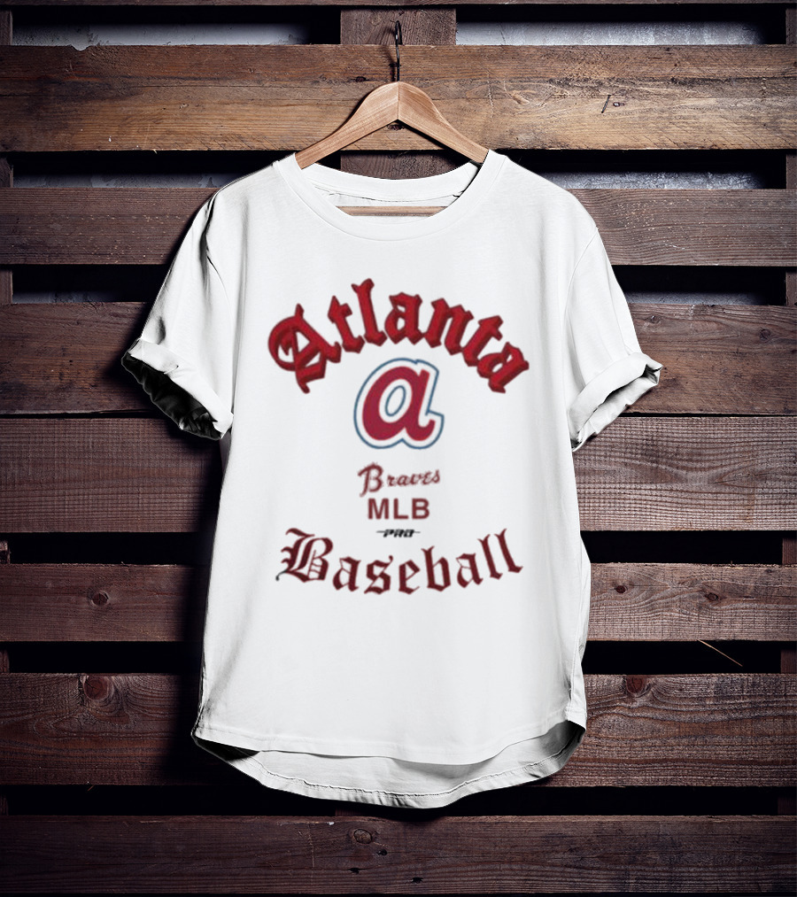 Atlanta Braves MLB Baseball Pro Standard Cream Cooperstown Old English T-Shirt