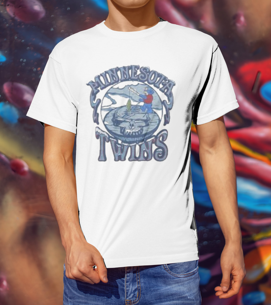 Minnesota Twins Grateful Dead Fishing Skull T-Shirt