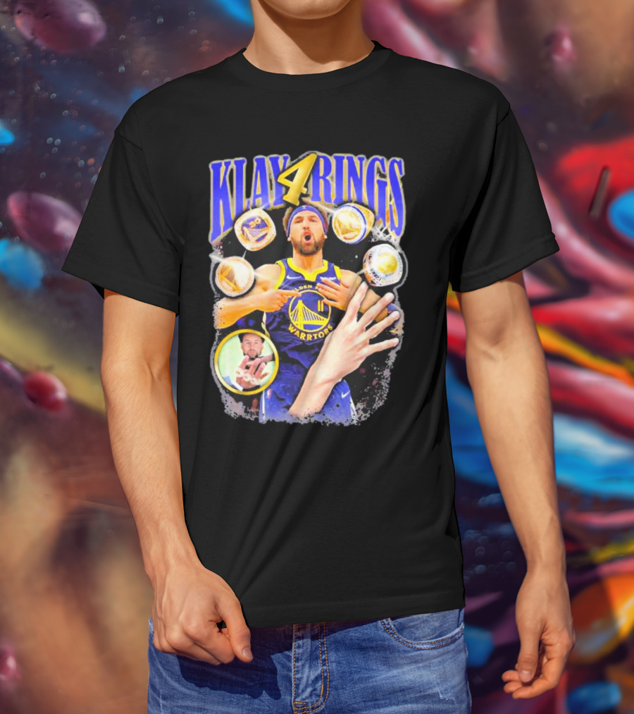 Klay 4 Rings Golden State Warriors Basketball T-Shirt