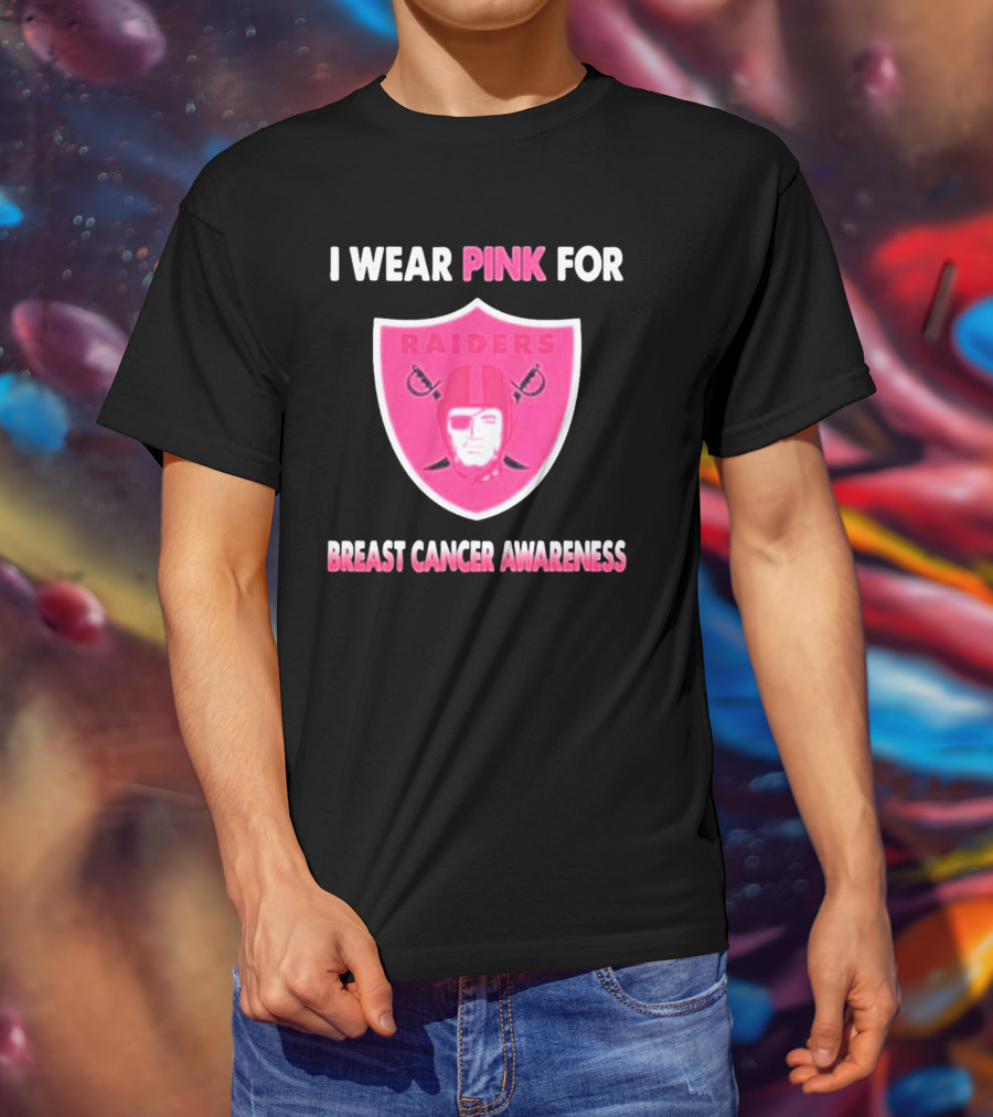 Las Vegas Raiders I Wear Pink For Breast Cancer Awareness T-Shirt