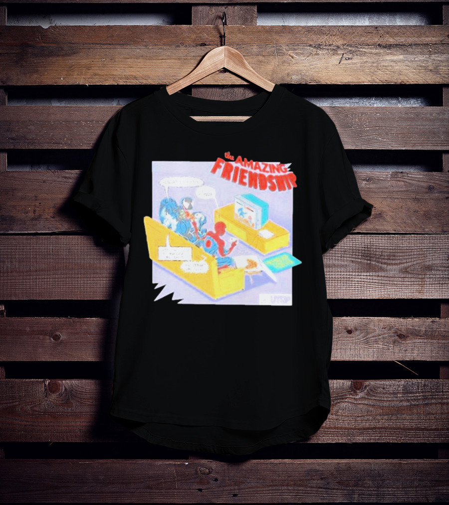 The Amazing Friendship Spiderman Venom Gaming Console Couch Scene T-Shirt