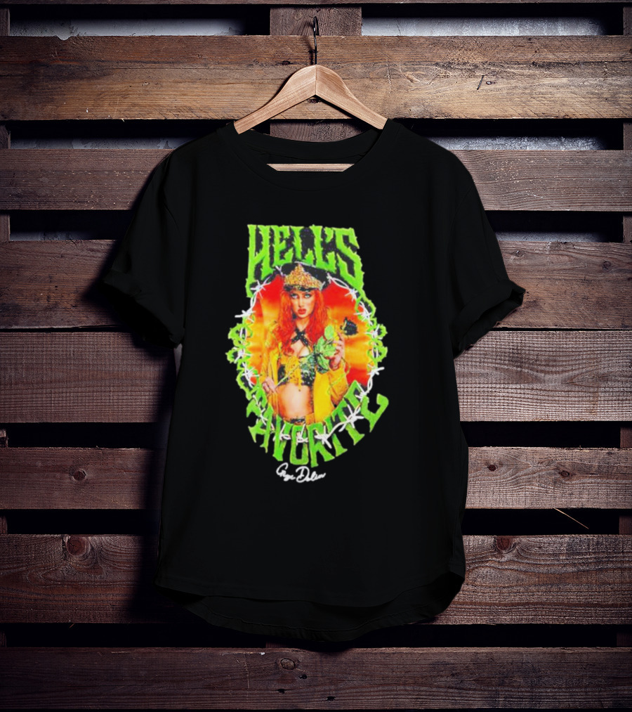 Hell's Favorite Gigi Dolin Barbed Wire Crown And Green Flames T-Shirt