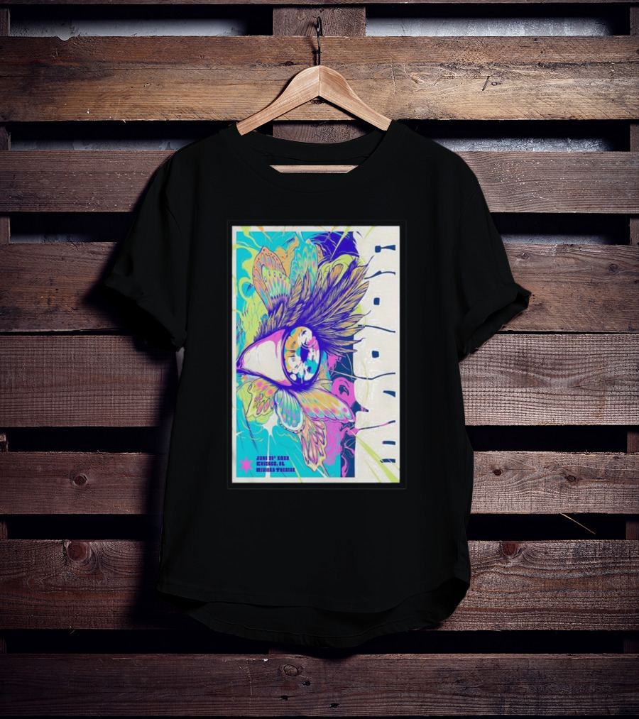 Goose June 21 Chicago Riviera Theatre Psychedelic Feather T-Shirt
