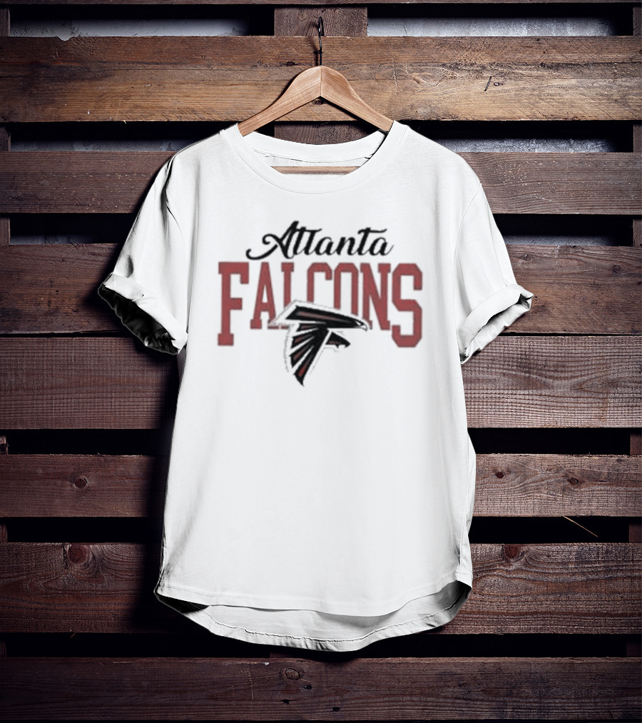 Atlanta Falcons Red Text With Iconic Falcon Emblem T-Shirt