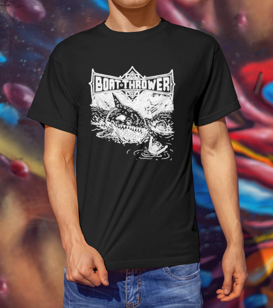 BOAT THROWER Shark Battle Adventure T-Shirt