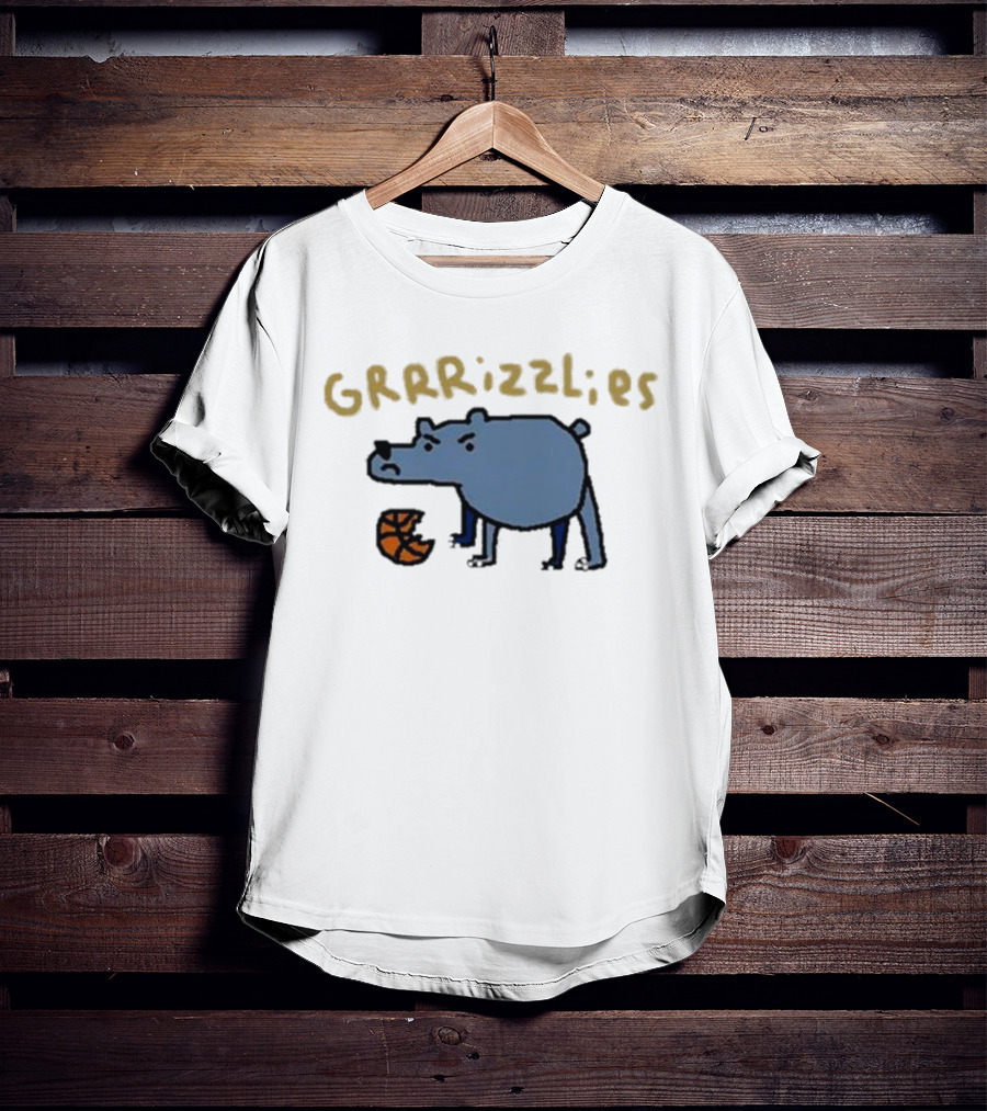 GRRRizzlies Cartoon Bear With Basketball T-Shirt
