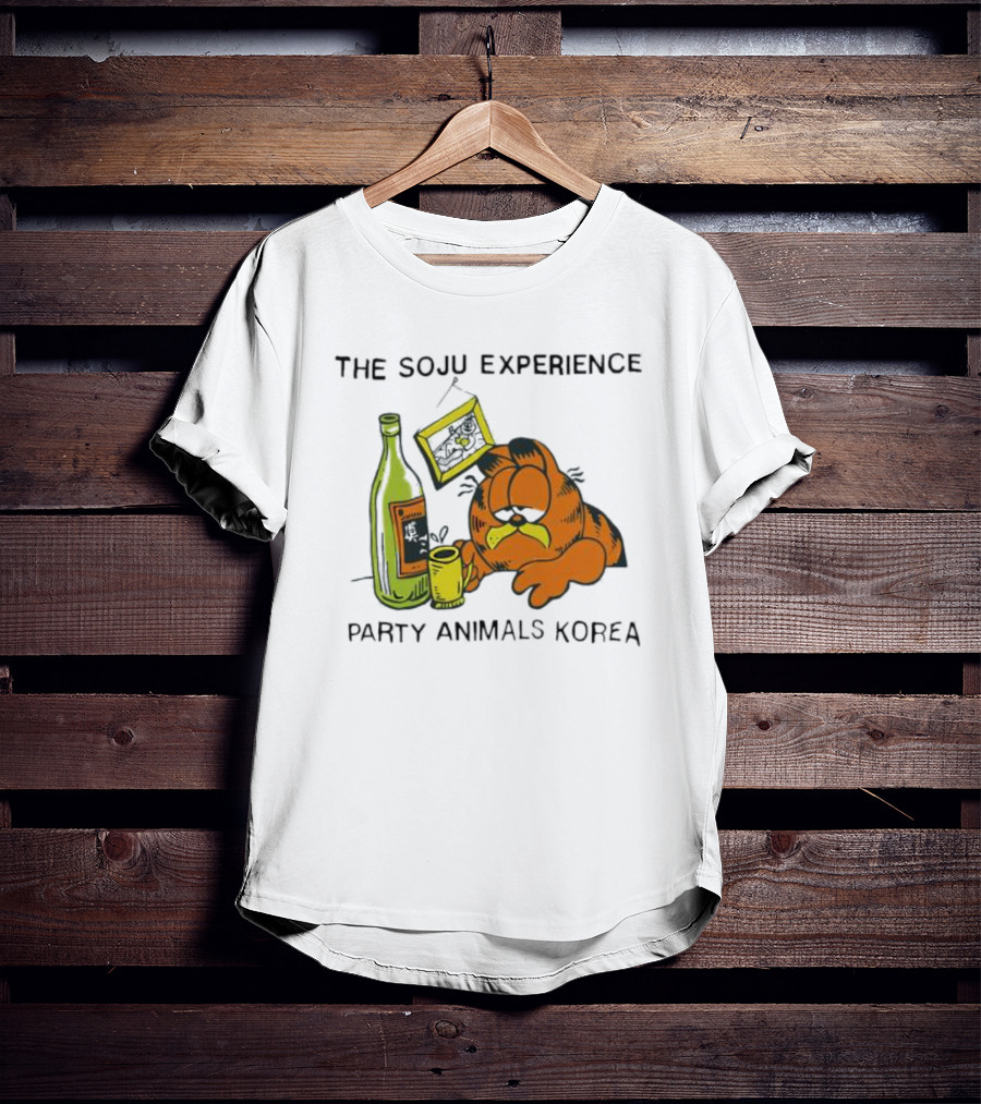 Garfield The Soju Experience Party Animals Korea T-Shirt