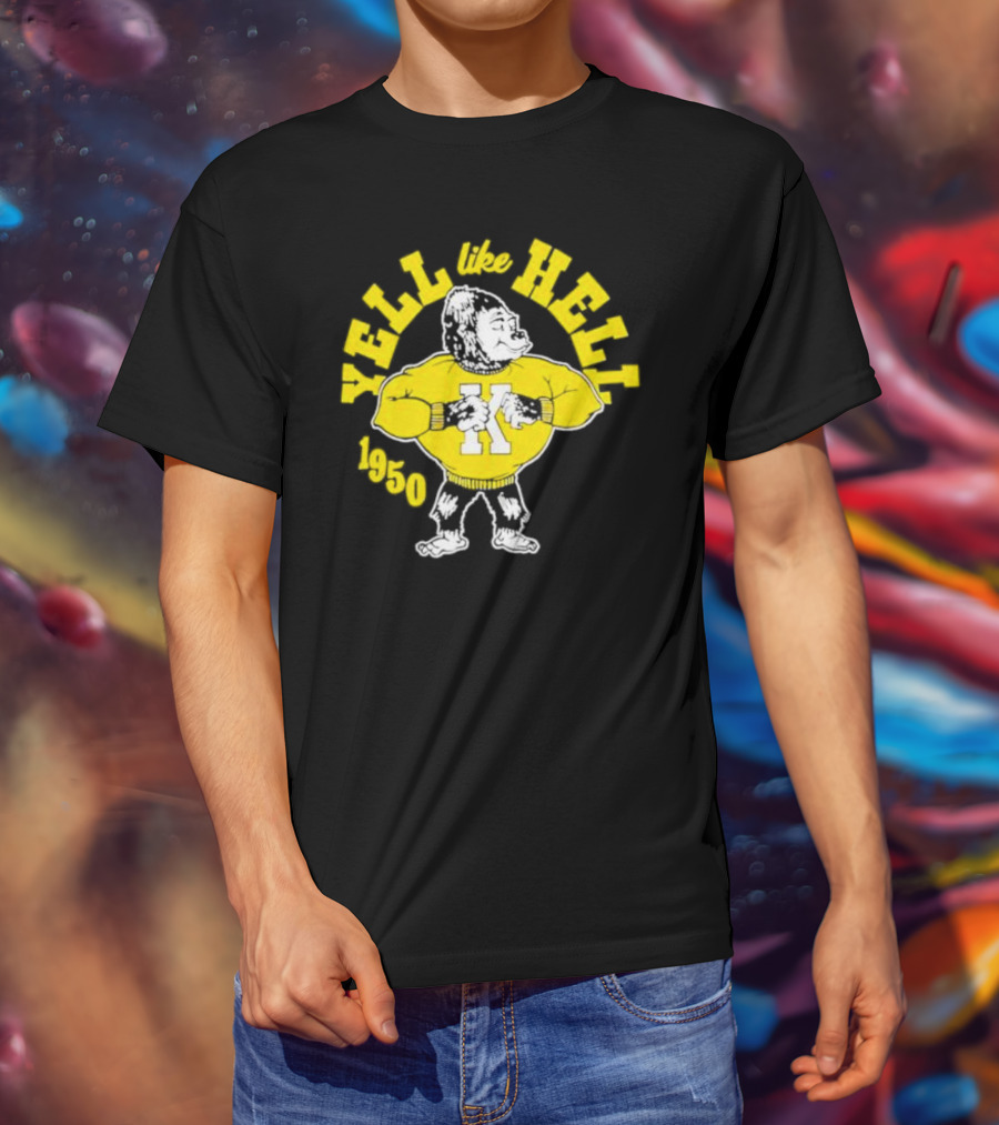 Gus The Gorilla Yell Like Hell Pittsburg State University 1950 Mascot T-Shirt