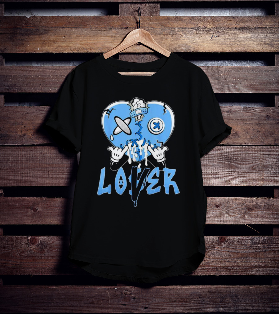 Racer Blue 5s Lover Heart With Loss And Repair Symbolism T-Shirt