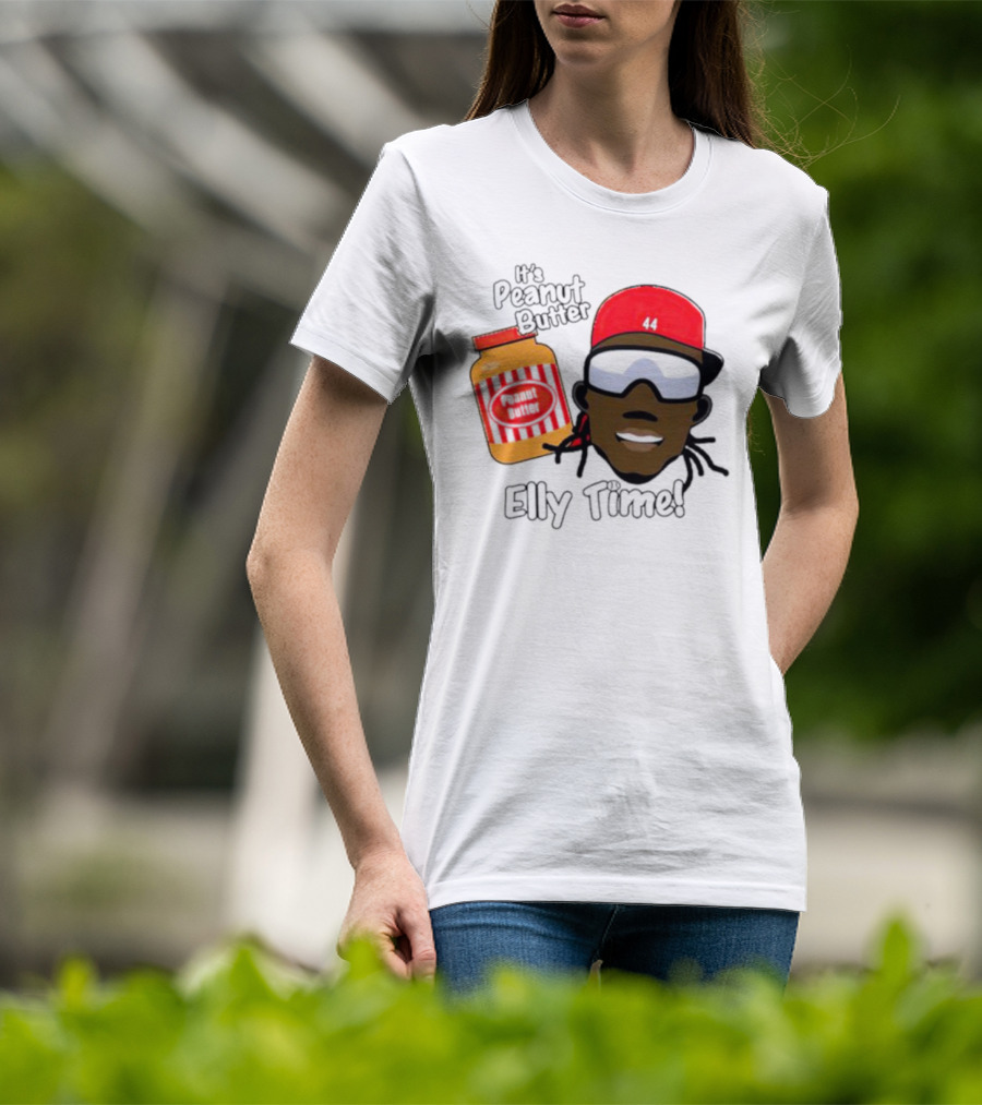 Elly De La Cruz It's Peanut Butter Elly Time 44 Red Cap And Jar T-Shirt