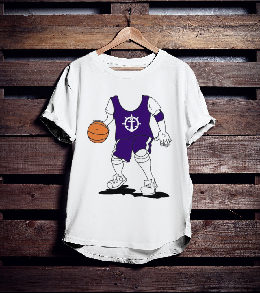 University Of Portland Basketball Player Purple Team T-Shirt