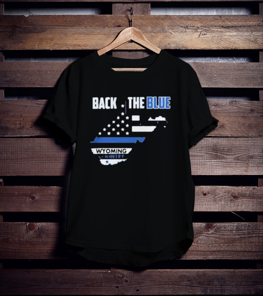 Back The Blue Wyoming County American Flag T-Shirt