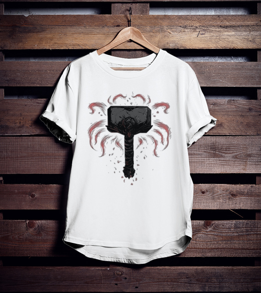 Hammer Of The Archangel With Red Fiery Aura T-Shirt