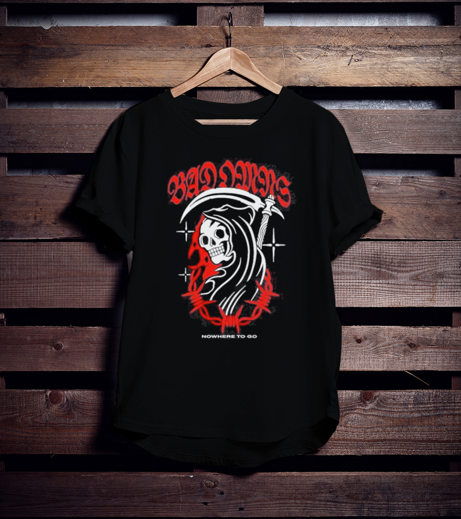 Bad Omens Nowhere To Go Grim Reaper Barbed Wire T-Shirt