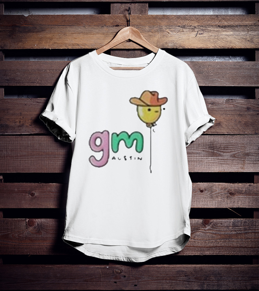 Gm Austin Doodles Balloon With Cowboy Hat T-Shirt