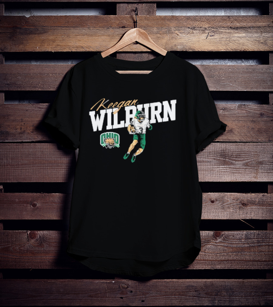 Keegan Wilburn Ohio Bobcats Football Caricature T-Shirt