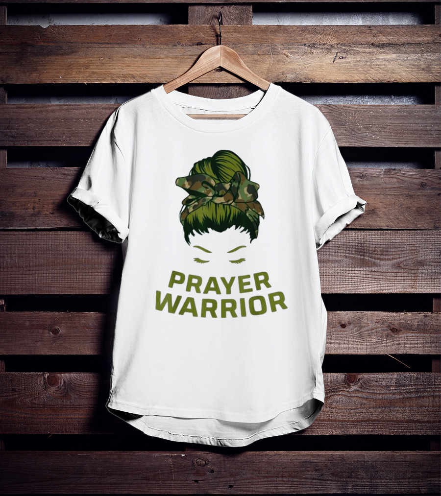 Prayer Warrior Camo Faith God Jesus Christian Women T-Shirt