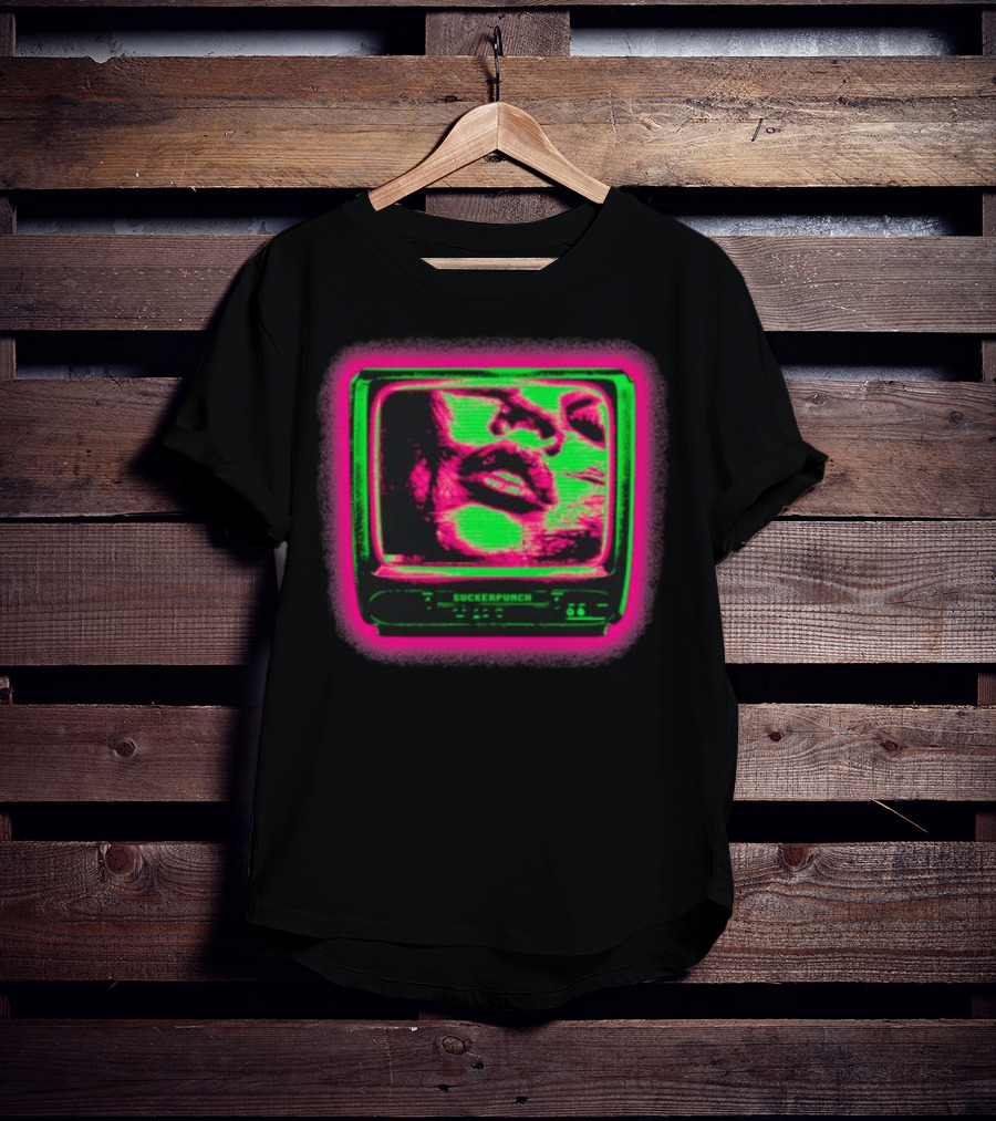 Suckerpunch TV Neon Lips Retro Screen T-Shirt