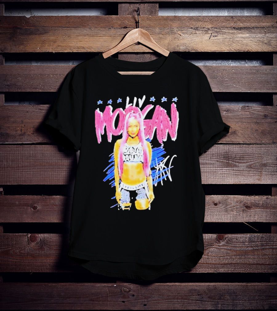 Liv Morgan Pop Signature Blue Stars T-Shirt