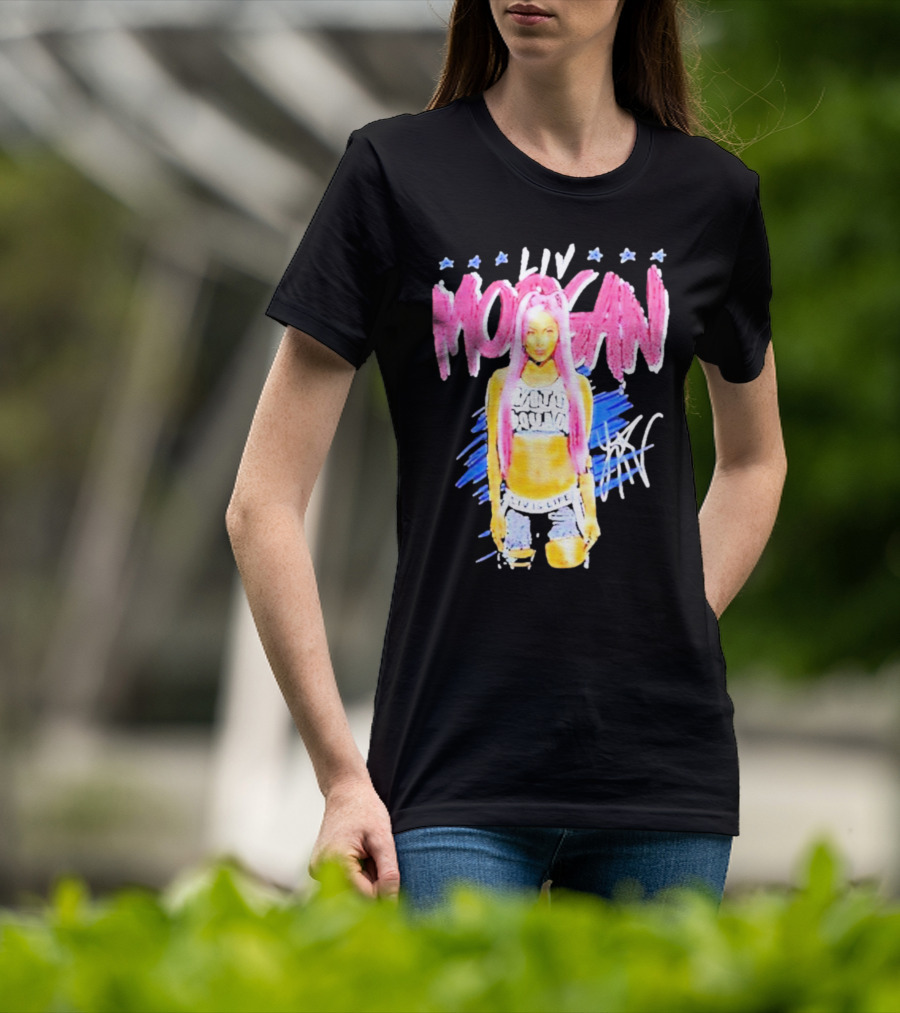 Liv Morgan Pop Signature Blue Stars T-Shirt