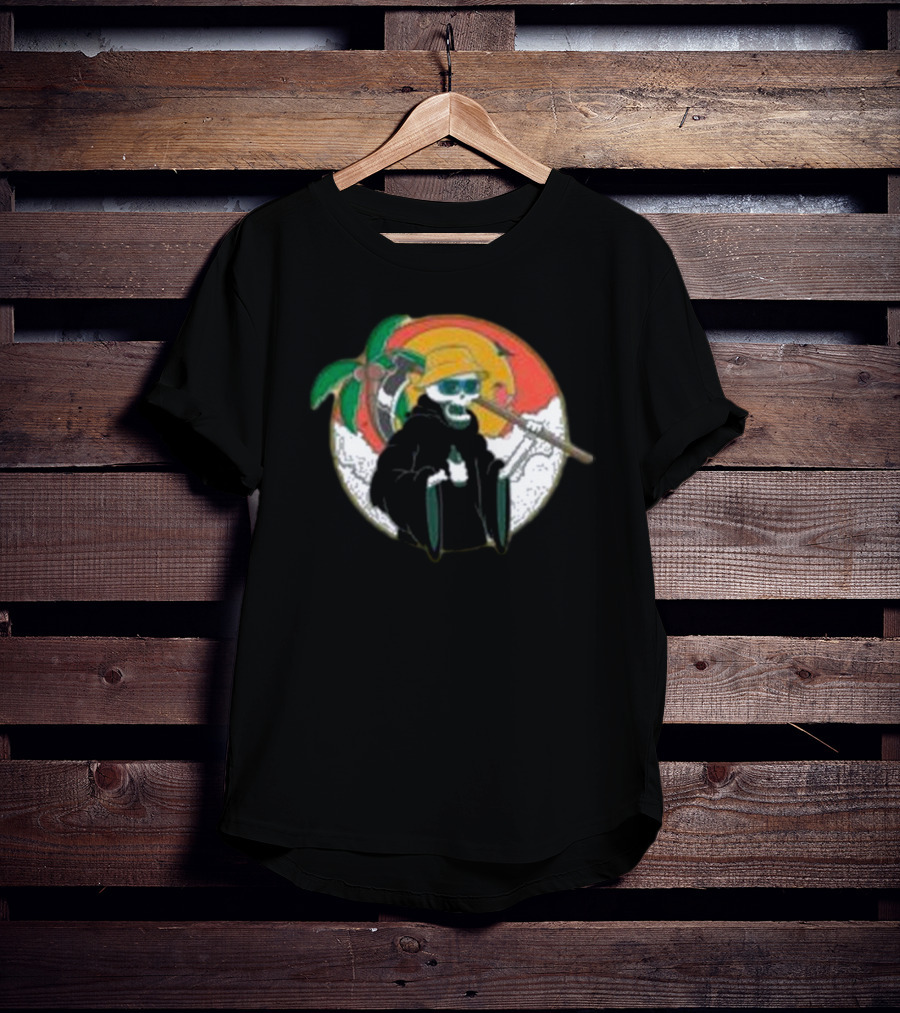 God Of Death On Vacation Grim Reaper Beach Summer T-Shirt
