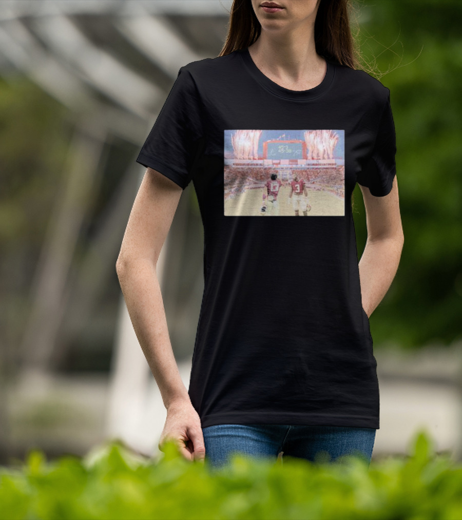Trey Benson State Champs Collab 45-38 Football Victory Celebration WHT T-Shirt
