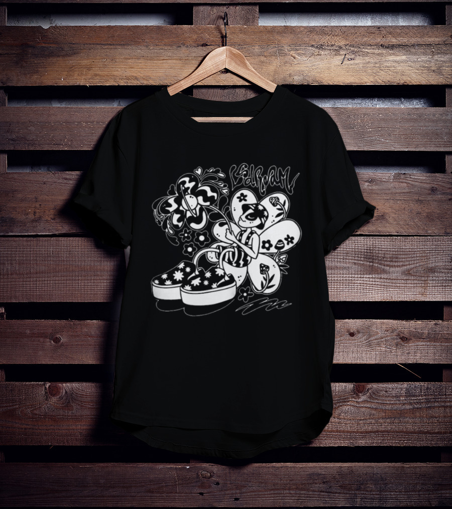 LSDREAM Merch Intergalactic Bloom Groovy Fairy With Floral Sneakers T-Shirt
