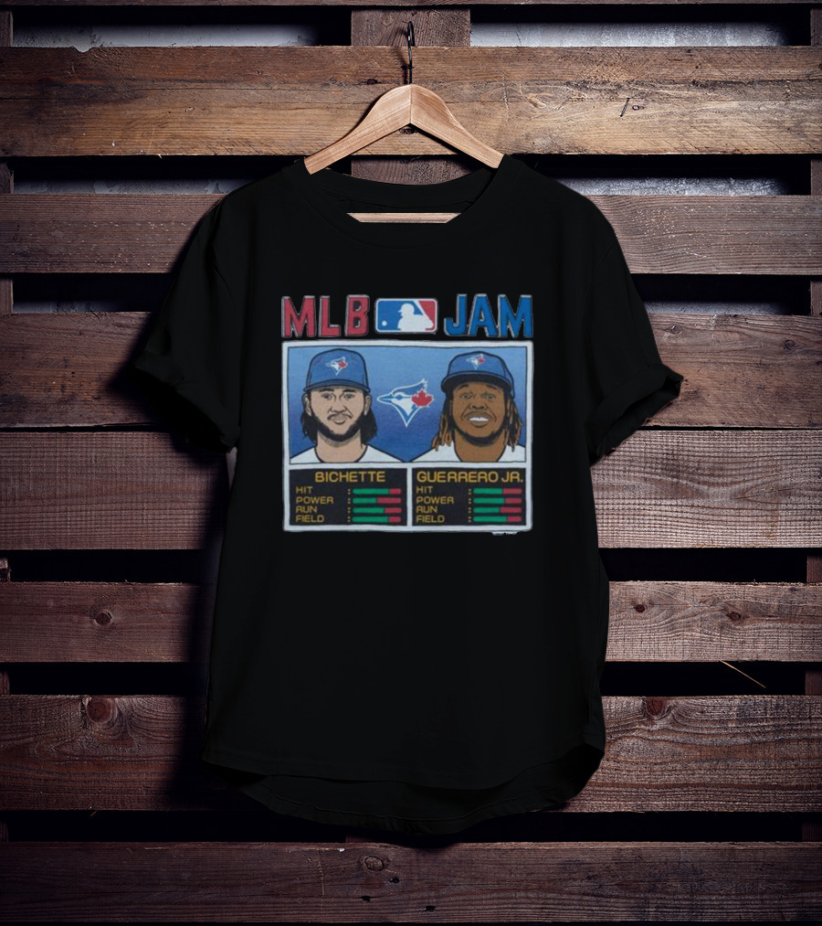 MLB Jam Toronto Blue Jays Bichette Guerrero Jr Baseball Card T-Shirt