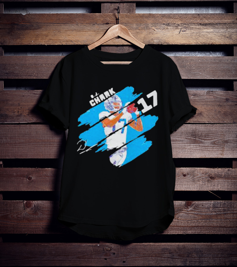 D.J. Chark Carolina Panthers Stripes 17 Signature T-Shirt