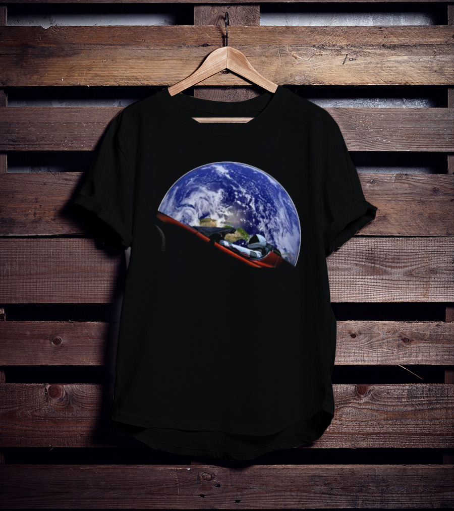 Elon Musk SpaceX Starman Earth Background T-Shirt