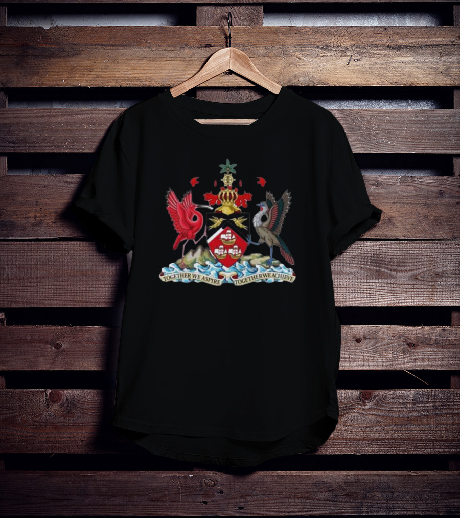 Coat Of Arms Of Trinidad And Tobago Together We Aspire Together We Achieve T-Shirt