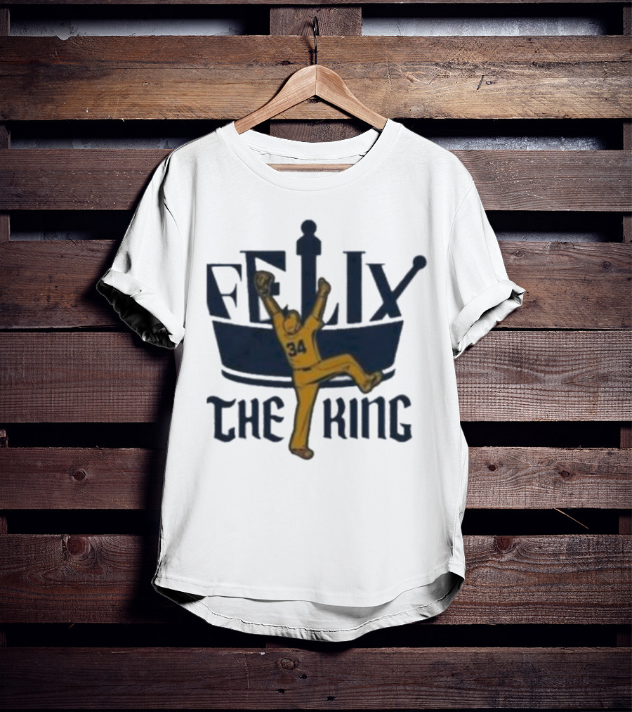 Félix Hernández Seattle Mariners Félix The King 34 Baseball Pitching T-Shirt