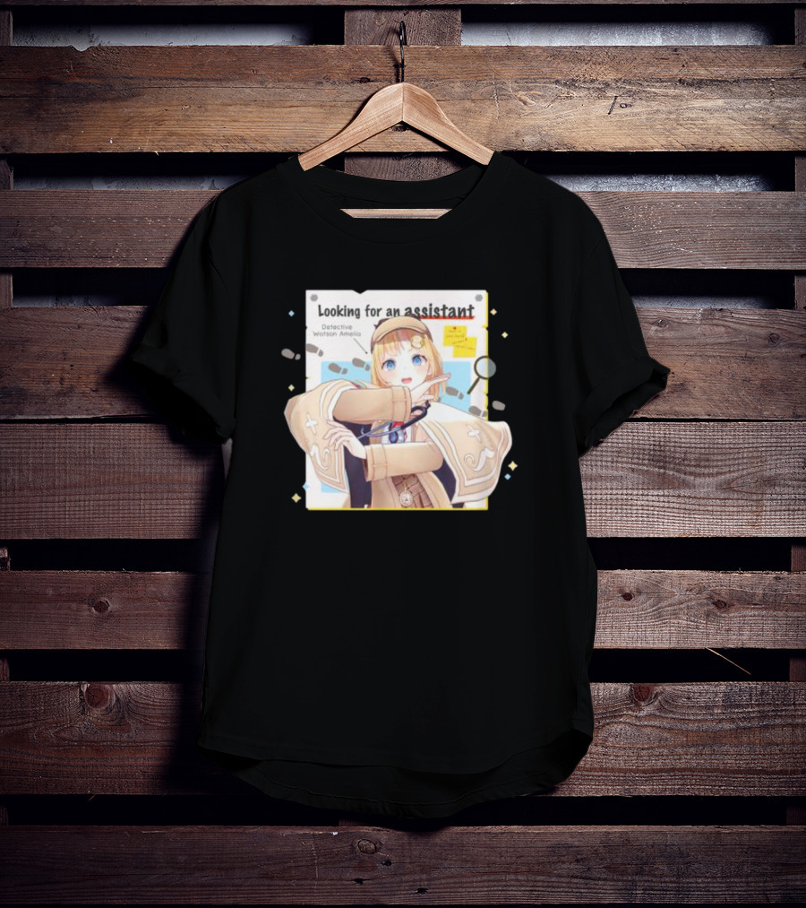 Detective Watson Amelia Looking For An Assistant Magnifying Glass And Notes T-Shirt