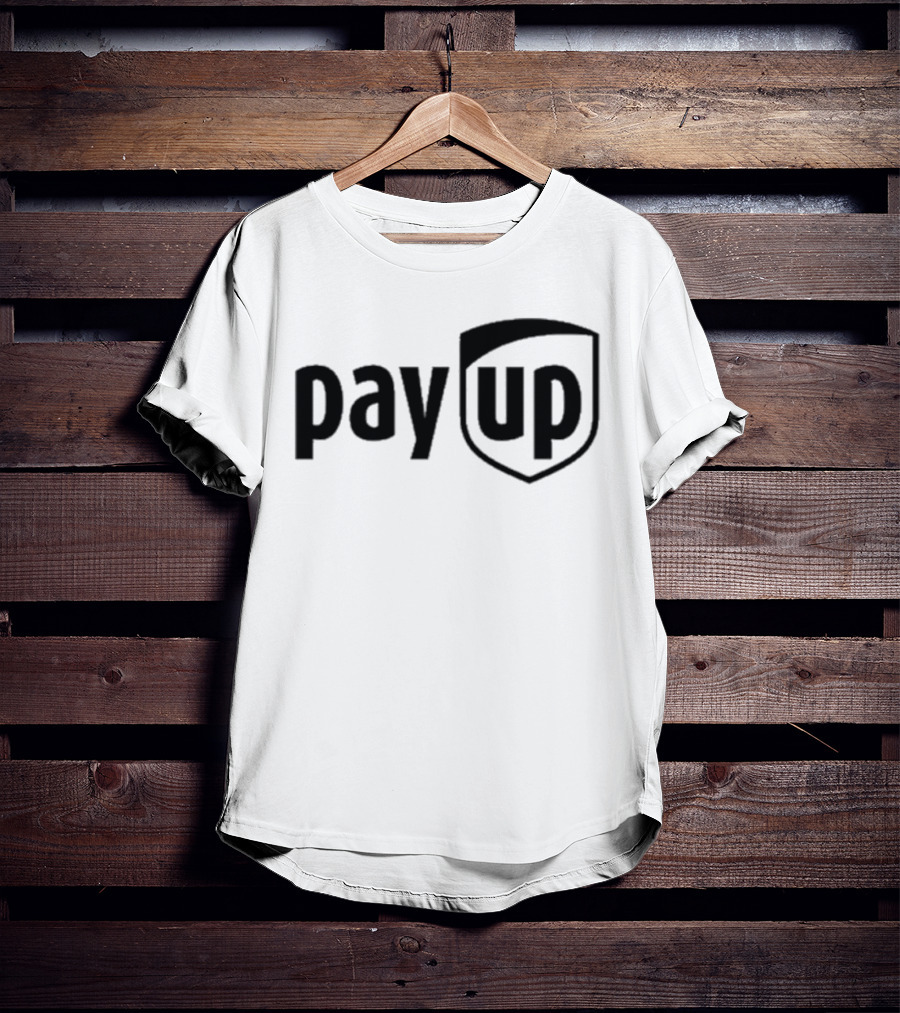 Sean M. O’Brien Pay Up Shield Inspired Text Motif T-Shirt