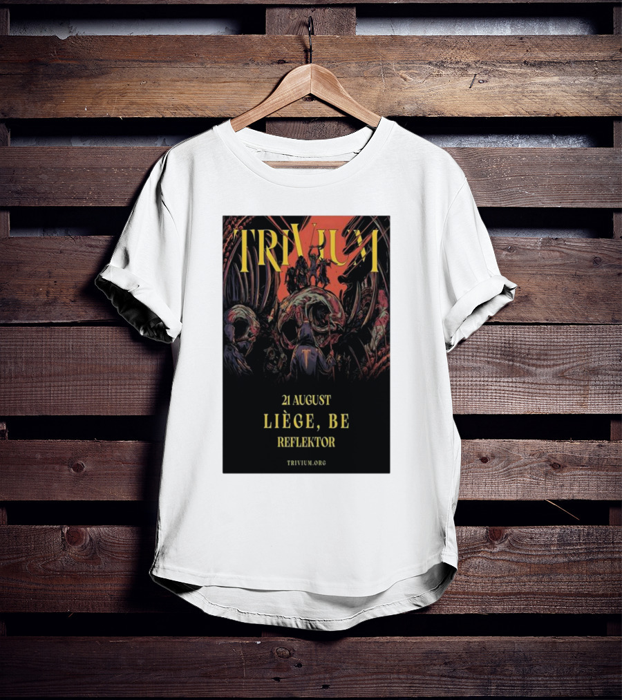 Trivium 21 August Liège BE Reflektor Concert Event T-Shirt
