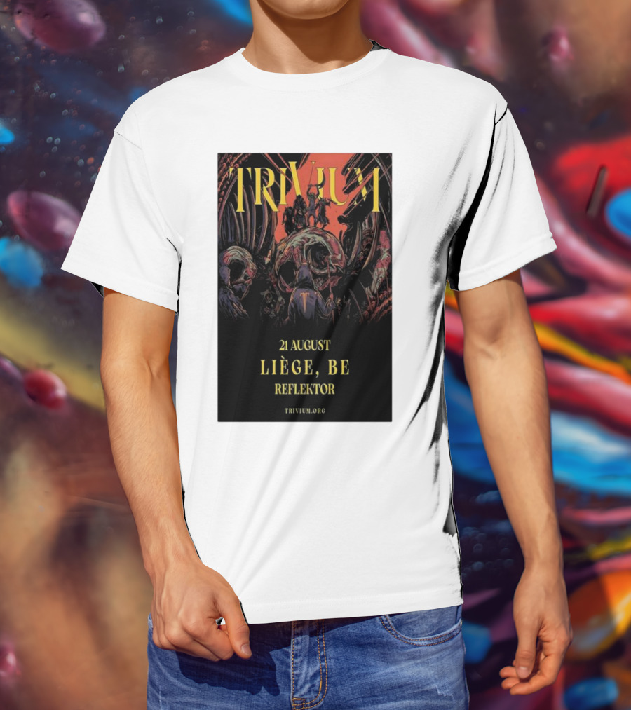 Trivium 21 August Liège BE Reflektor Concert Event T-Shirt